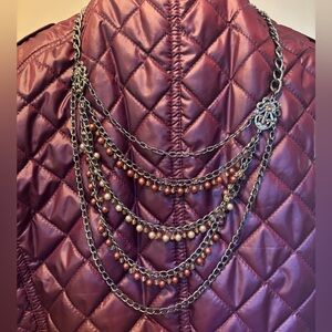 Apt. 9 Multi-Layered Necklace with Copper and Silver Tones